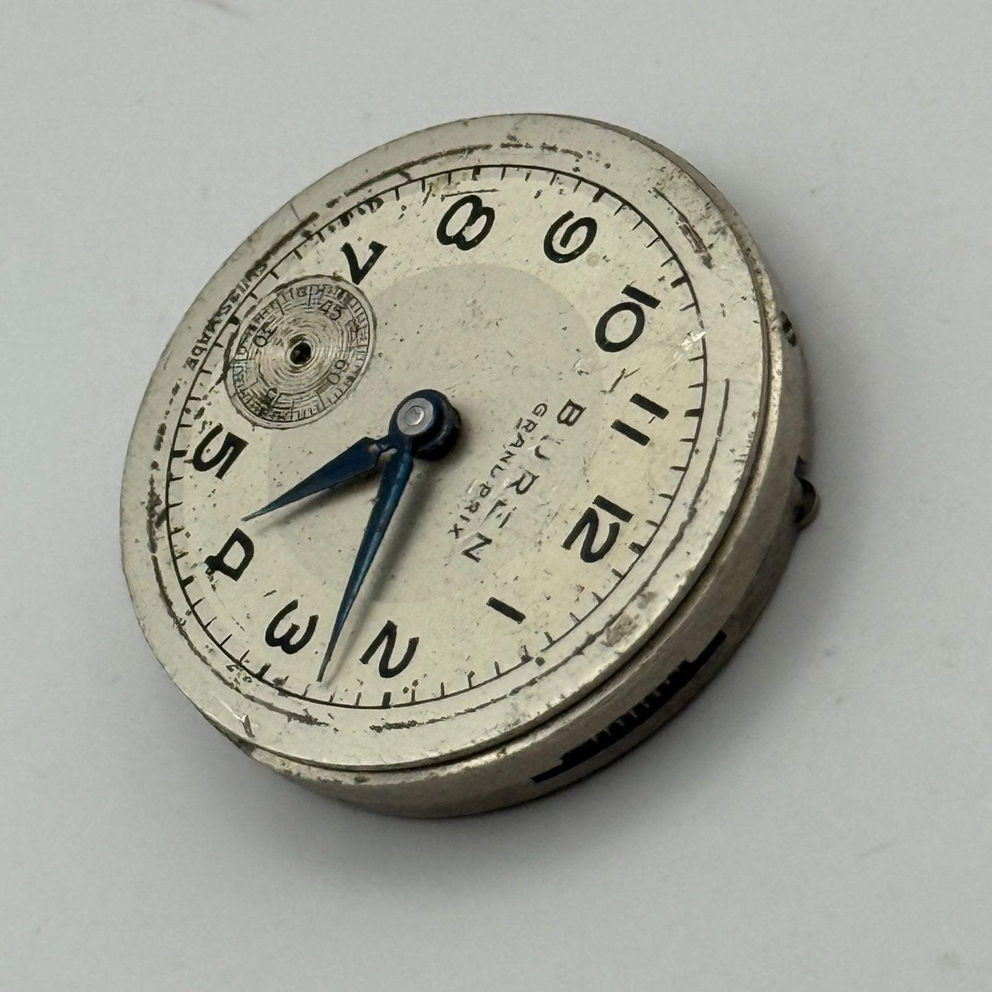 Buren 410 Grand Prix Watch Movement Manual Wind Vintage Parts Repair 23.6mm