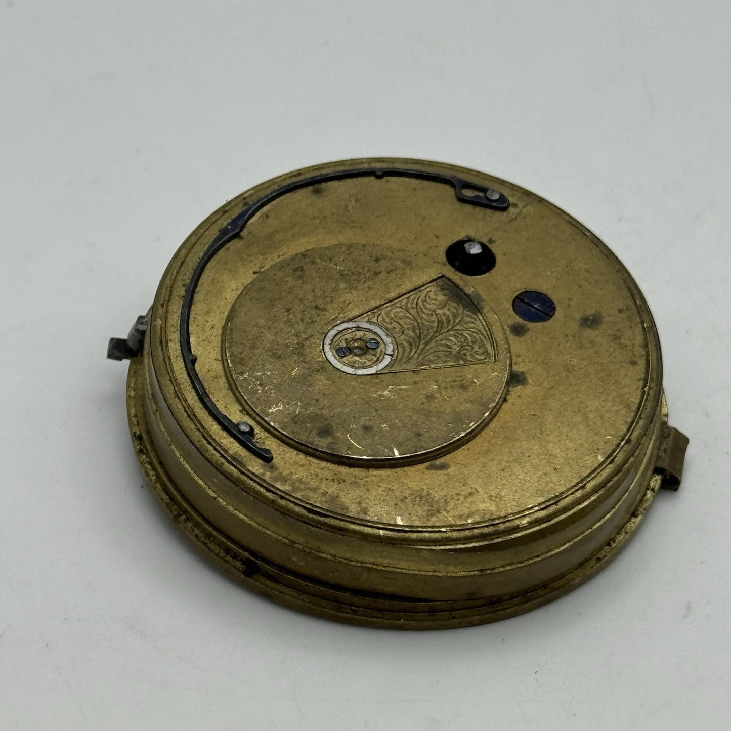 50mm A Yewdall Leeds English Fusee Pocket Watch Movement - Chain Present PARTS