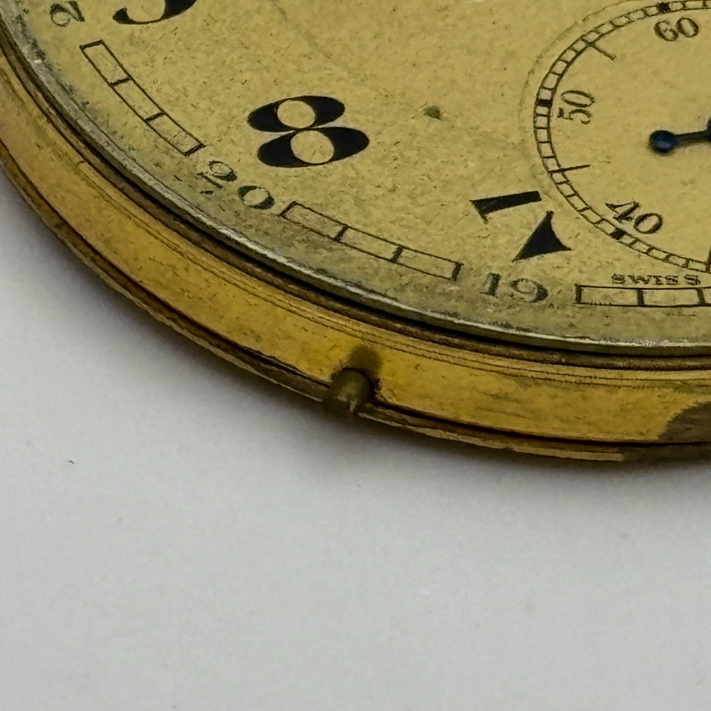 42.9mm Unidentified Open Face Sub Seconds Swiss Pocket Watch Movement PARTS