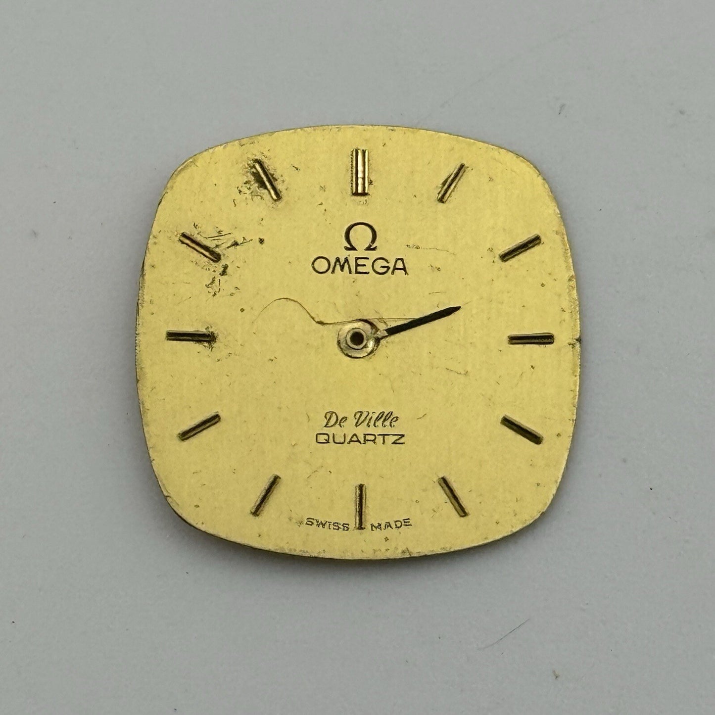 20.2mm Square Omega De Ville Quartz Ladies Wristwatch Dial 1 Hand Spares Parts