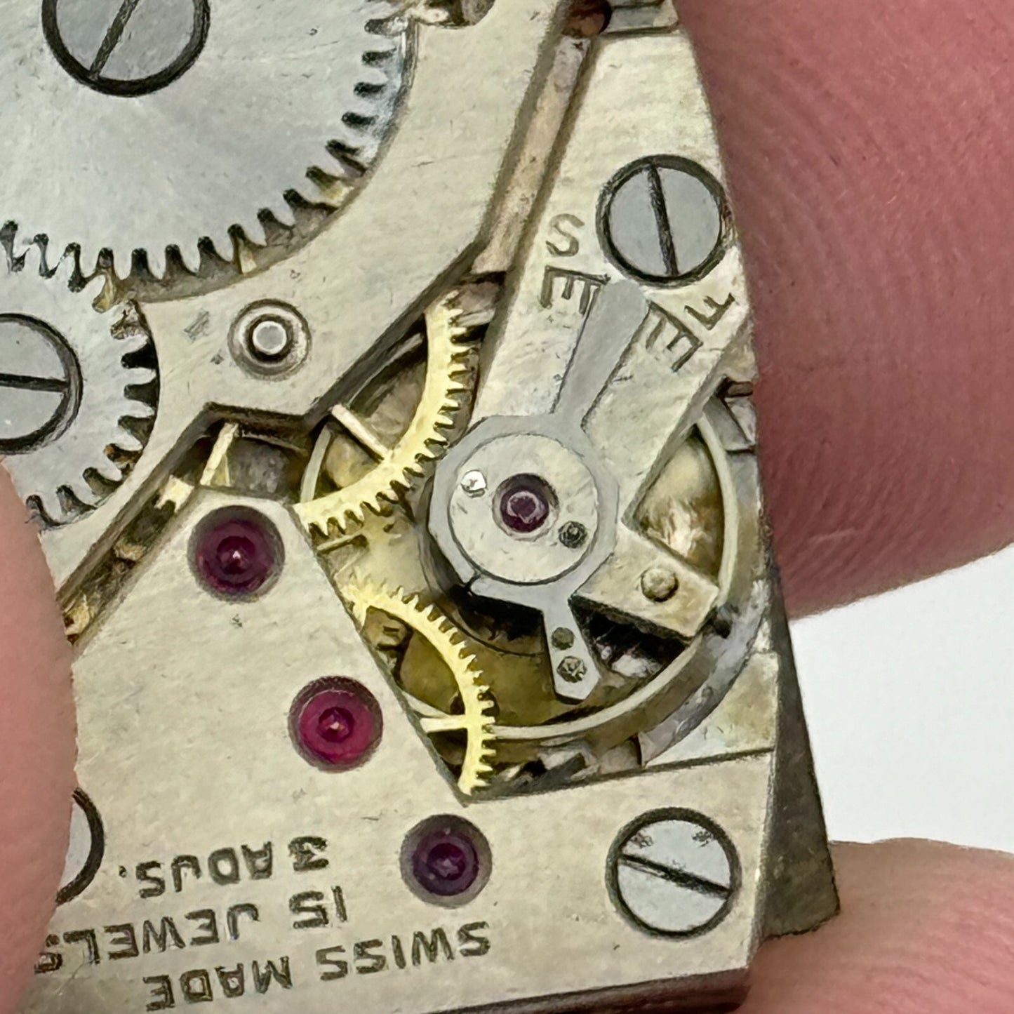 17.7mm Running Marvin Cal 610 Manual Wind Tank Watch Movement Vintage PARTS
