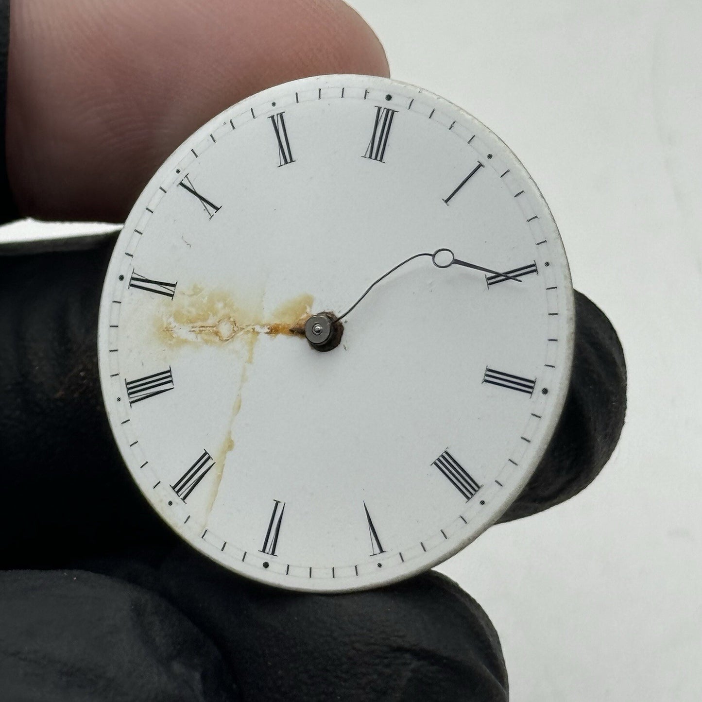 30.4mm Antique White Porcelain Dial Cylinder Watch Movement FOR PARTS