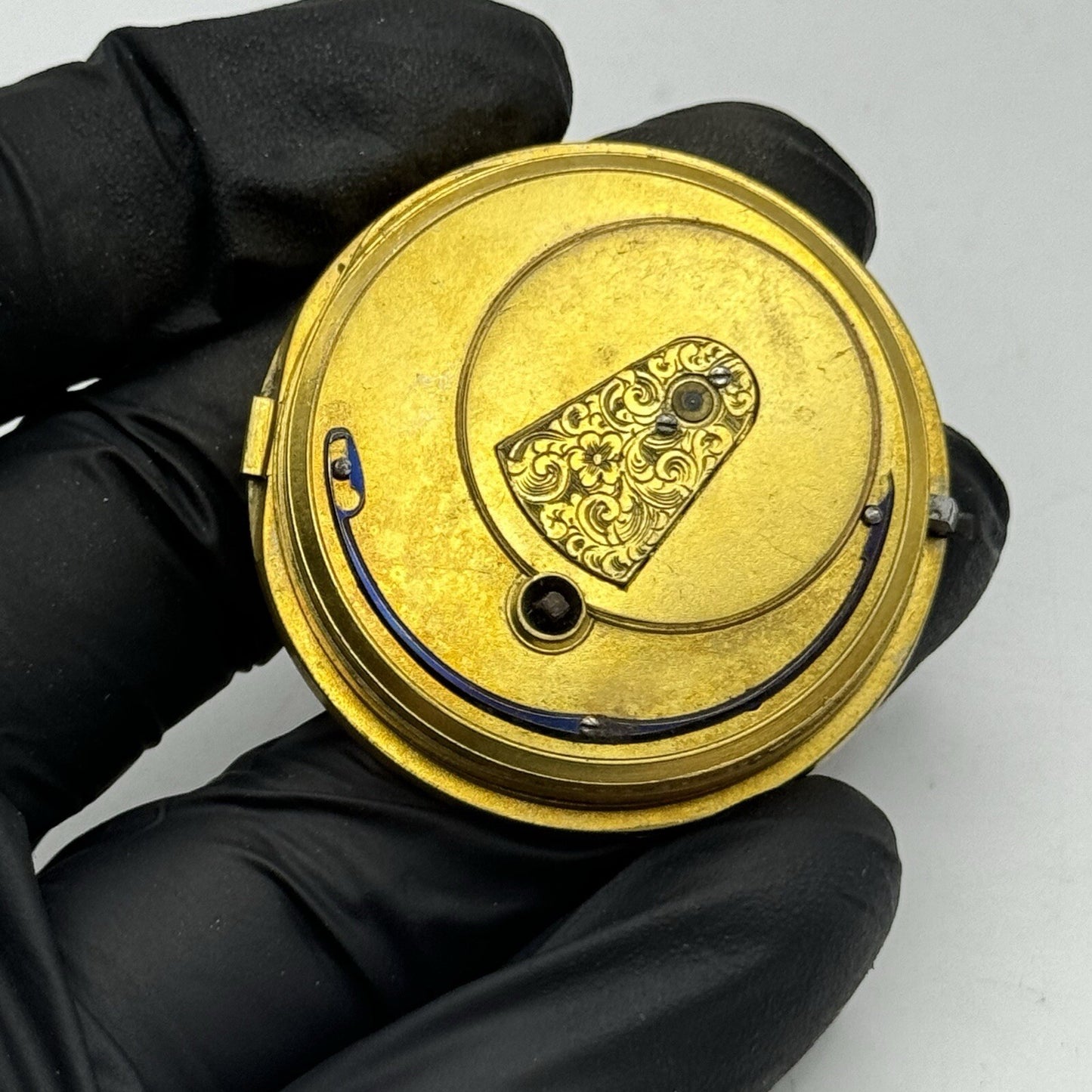 44.9mm Unidentified Quality Antique Fusee Pocket Watch Movement FOR PARTS