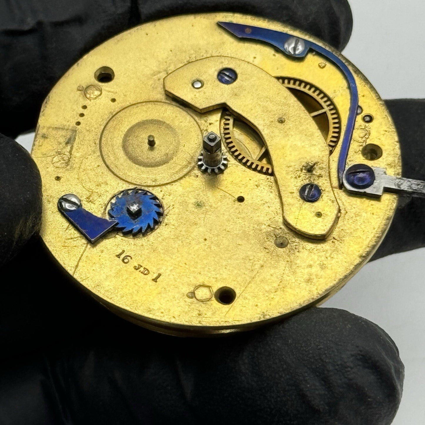 42.9mm Unidentified J.D 16 Fusee Pocket Watch Movement FOR PARTS Restoration