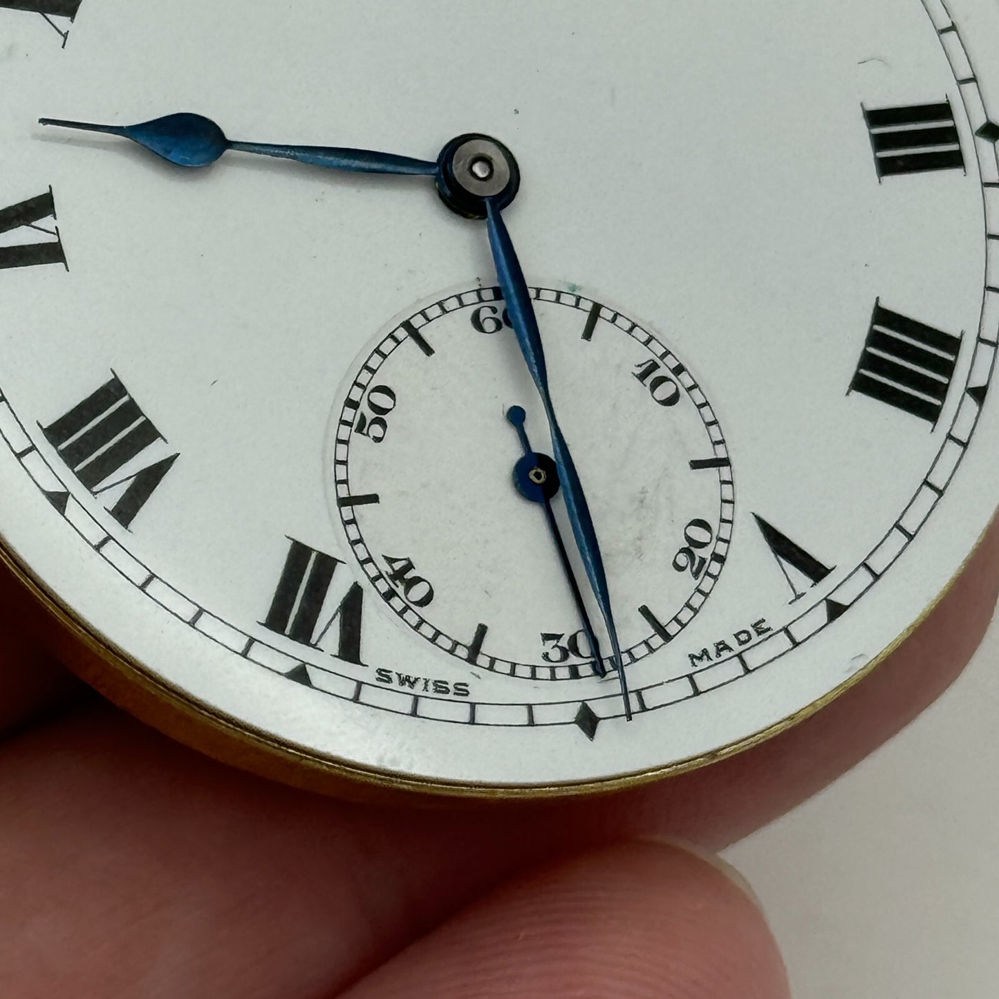 43.1mm J W Benson Ref 939a Open Face Swiss Vintage Pocket Watch Movement PARTS