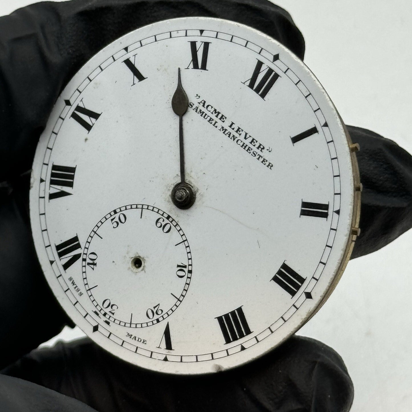 43.2mm H Samuel Patent Balance Pocket Watch Movement FOR PARTS Restoration