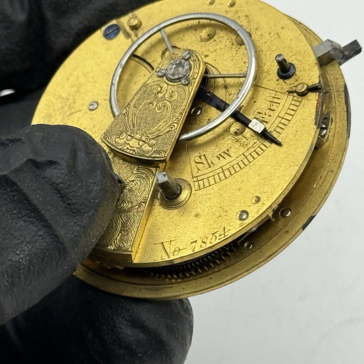 42.9mm Unidentified J.D 16 Fusee Pocket Watch Movement FOR PARTS Restoration