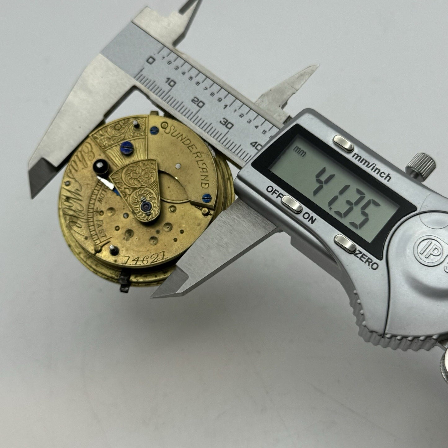 47.5mm Elias Wolfe Fusee Quality Pocket Watch Movement FOR PARTS Restoration