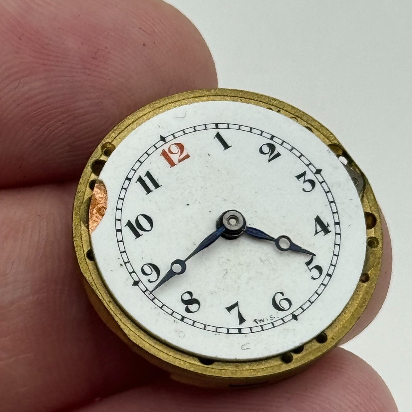 23.6mm Stauffer SS & Co Trench Watch Movement Balance Ok Manual Wind Swiss PARTS