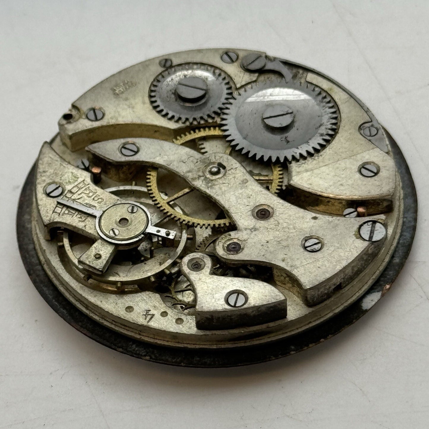 43.7mm Military Style Dial Top Wind Pocket Watch Movement FOR PARTS