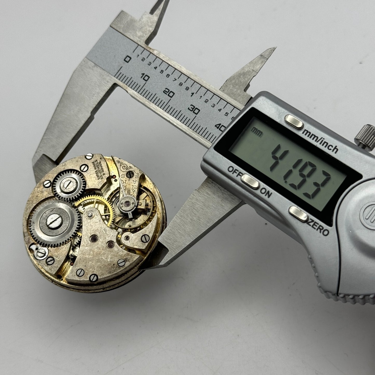 43.1mm Vintage 15 Jewels Swiss 3 Adjus Sub Seconds Pocket Watch Movement PARTS