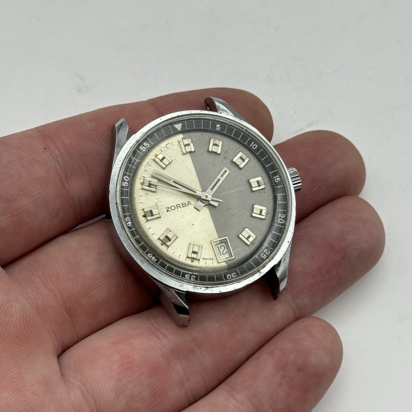 36mm Manual Wind Zorba Datomatic Ilona LTD Swiss Watch FOR PARTS RESTORE