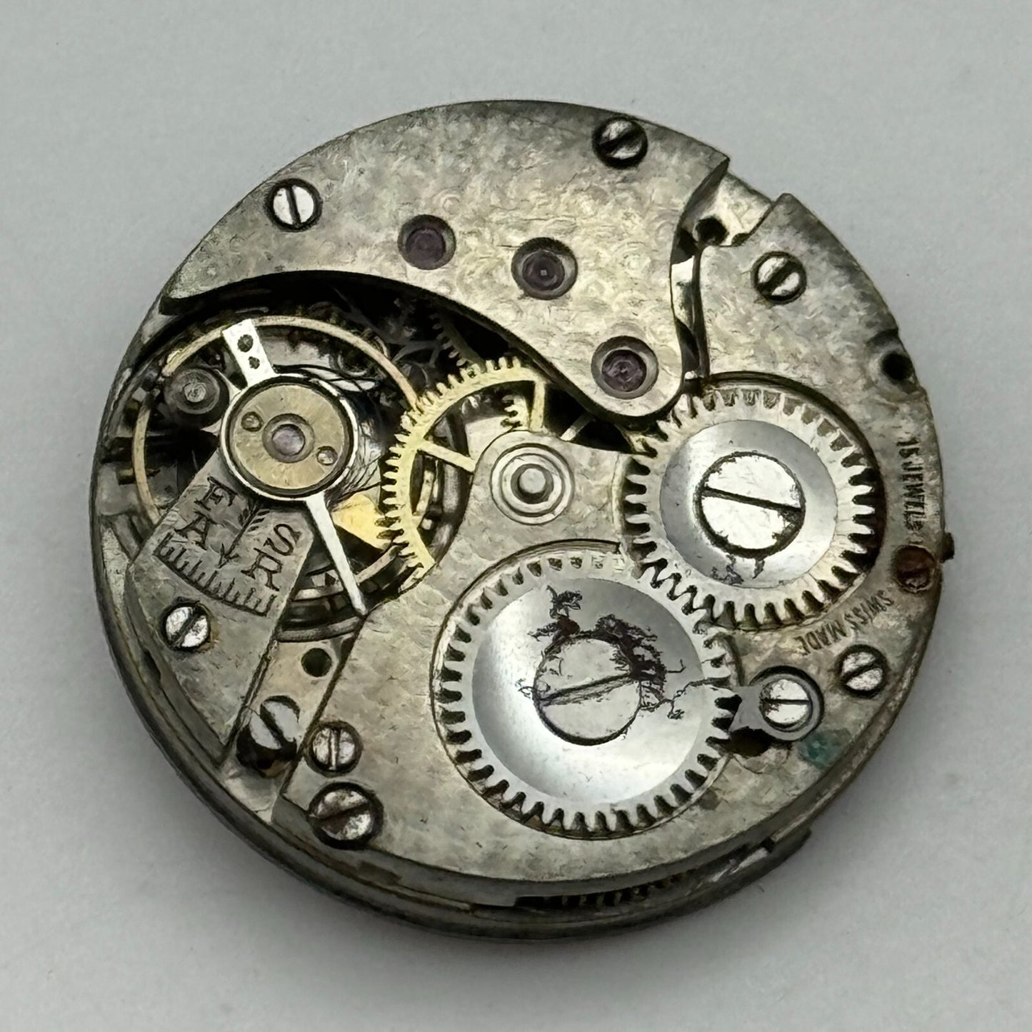 23.6mm 15 Jewels Military Trench Watch Movement Manual Wind Swiss Vintage PARTS
