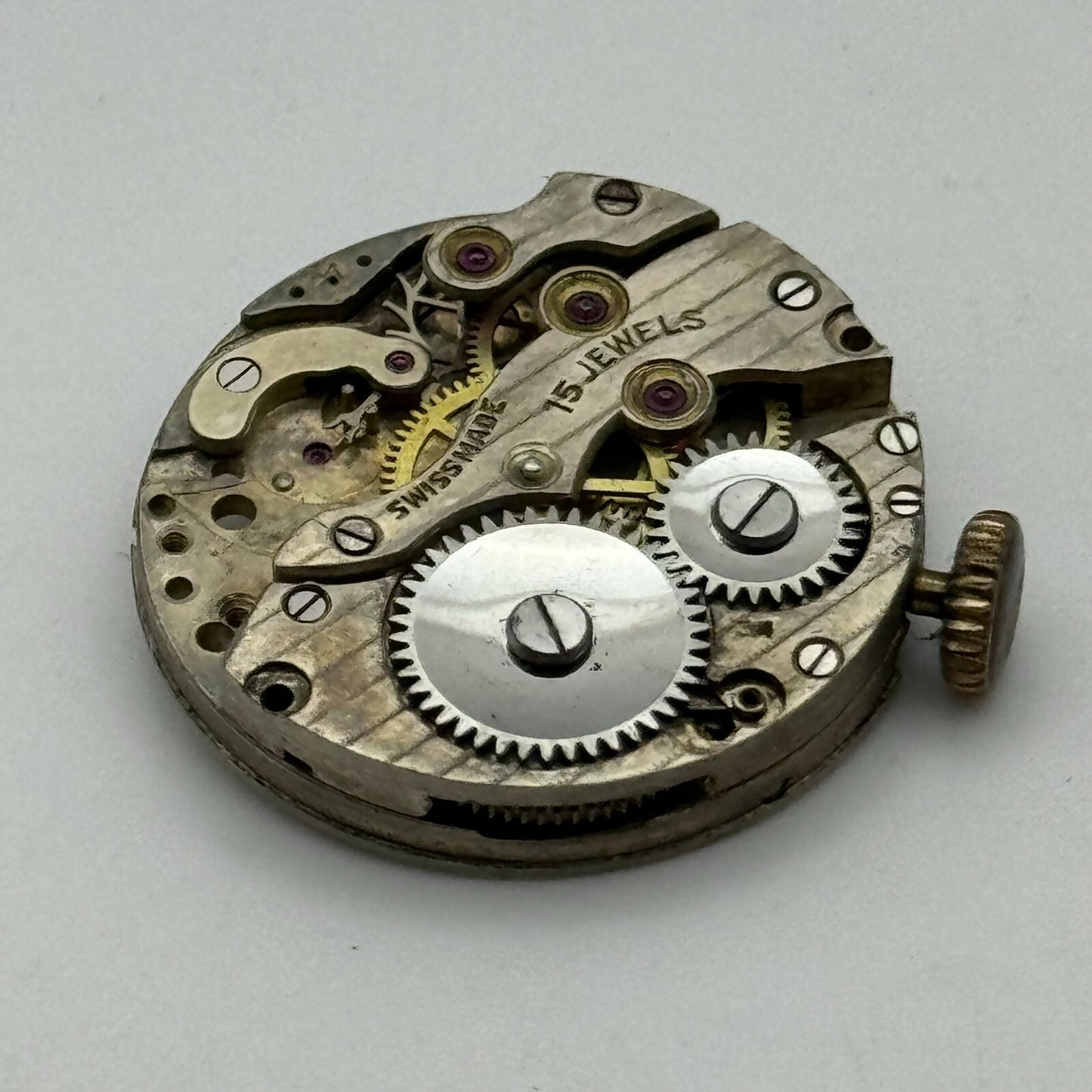 23.7mm Arogno Cal 34 Manual Wind Swiss 15 Jewels Watch Movement Vintage PARTS