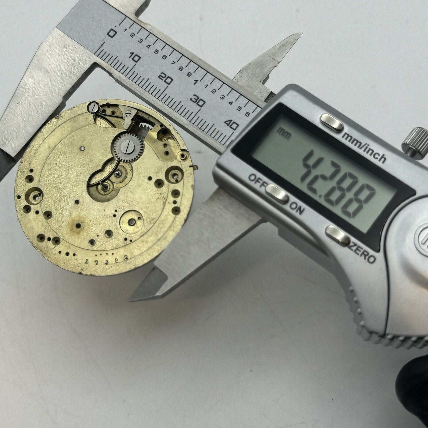 42.8mm J M Buff Partial Cylinder Quality Pocket Watch Movement FOR PARTS