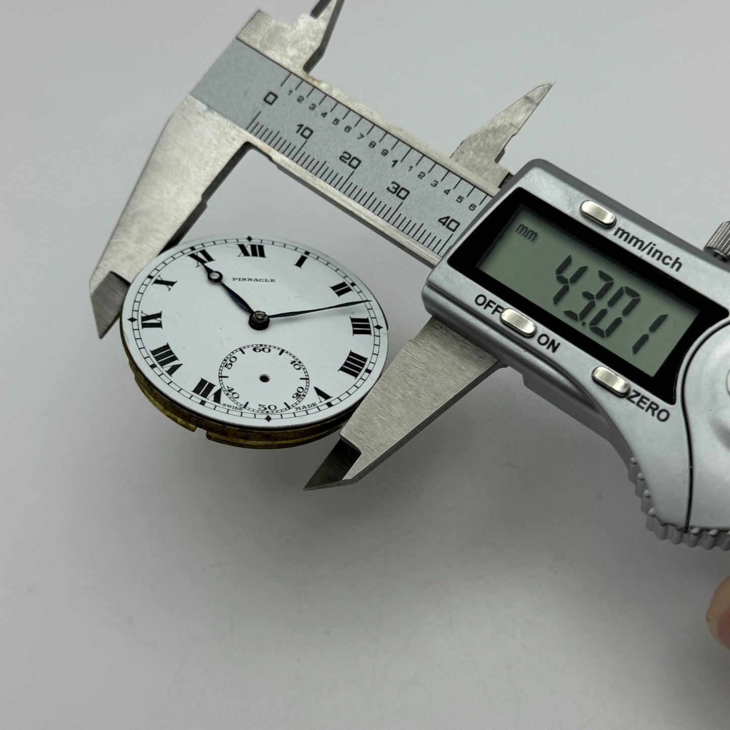 43mm Pinnacle 7 Jewels Sub Seconds Hunter Swiss Pocket Watch Movement PARTS