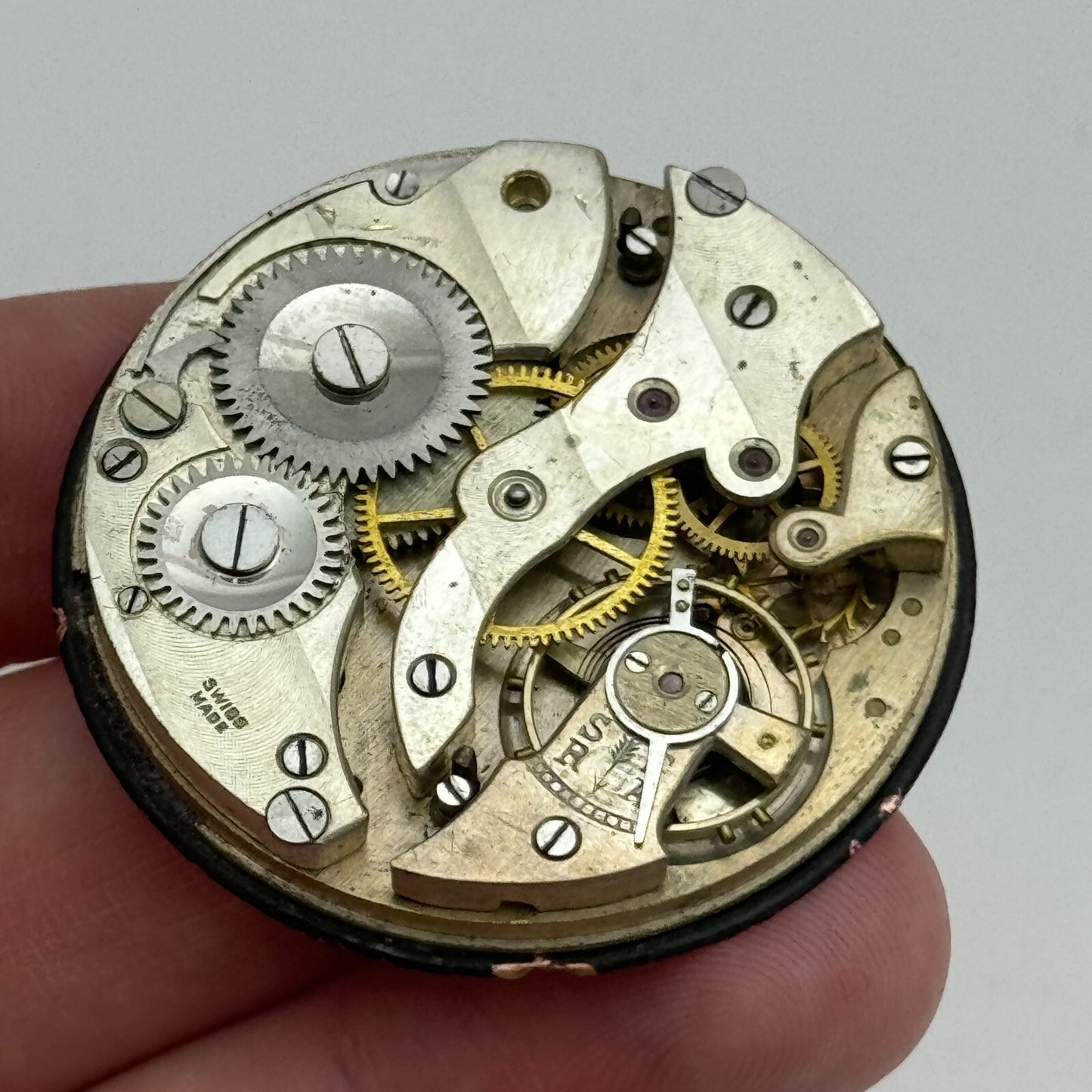 42.5mm Vintage Swiss Open Face Balance Intact Pocket Watch Movement PARTS SPARES