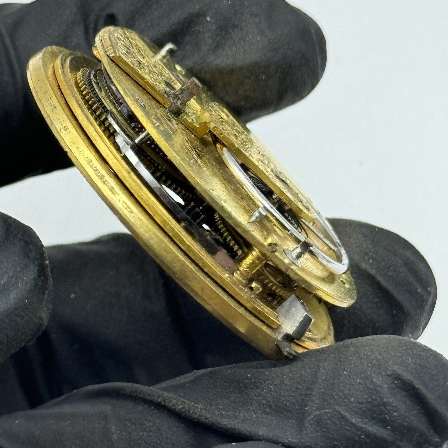 44.9mm Unidentified Quality Antique Fusee Pocket Watch Movement FOR PARTS