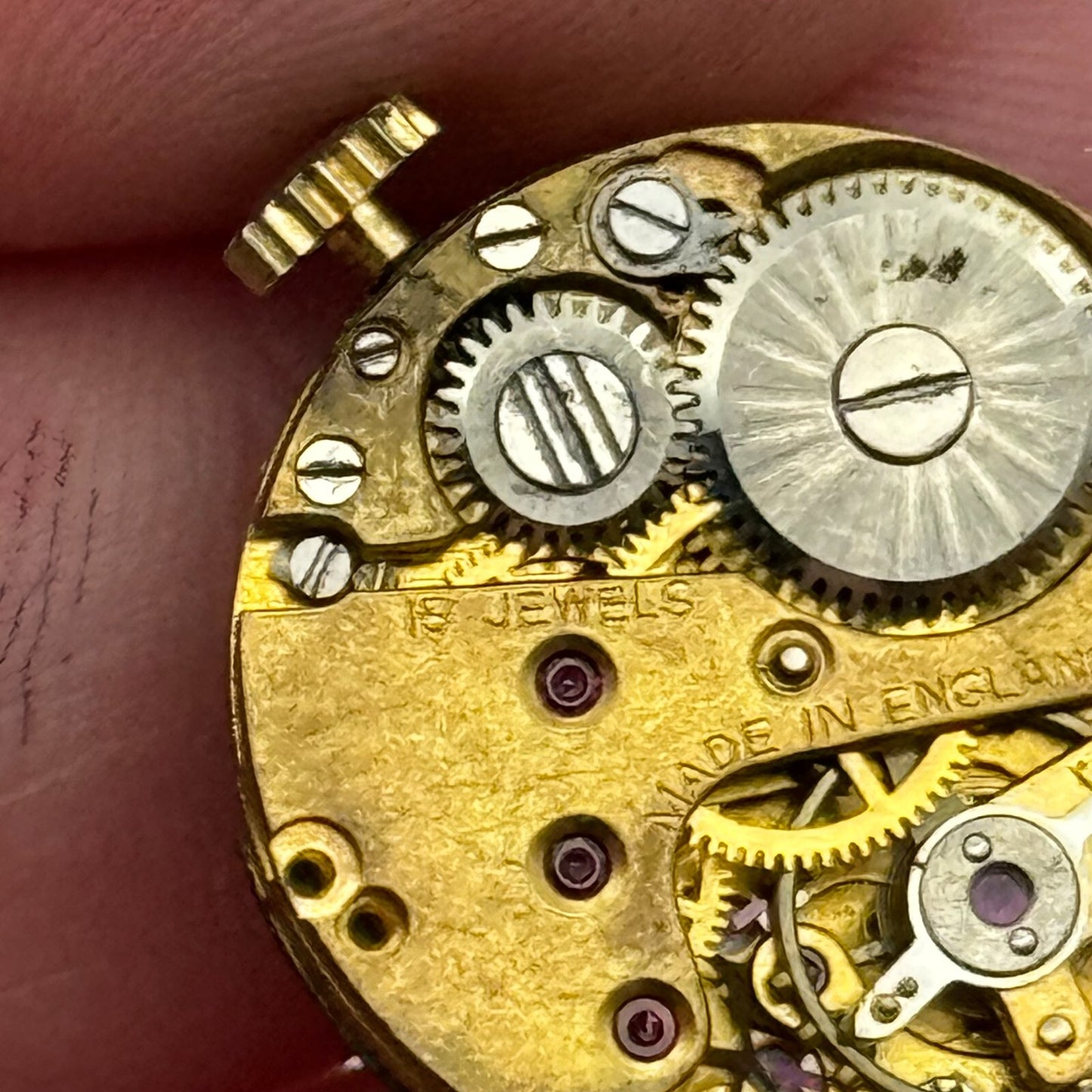 19.5mm Smiths De Luxe 15 Jewels Sub Seconds Manual Wind Watch Movement PARTS