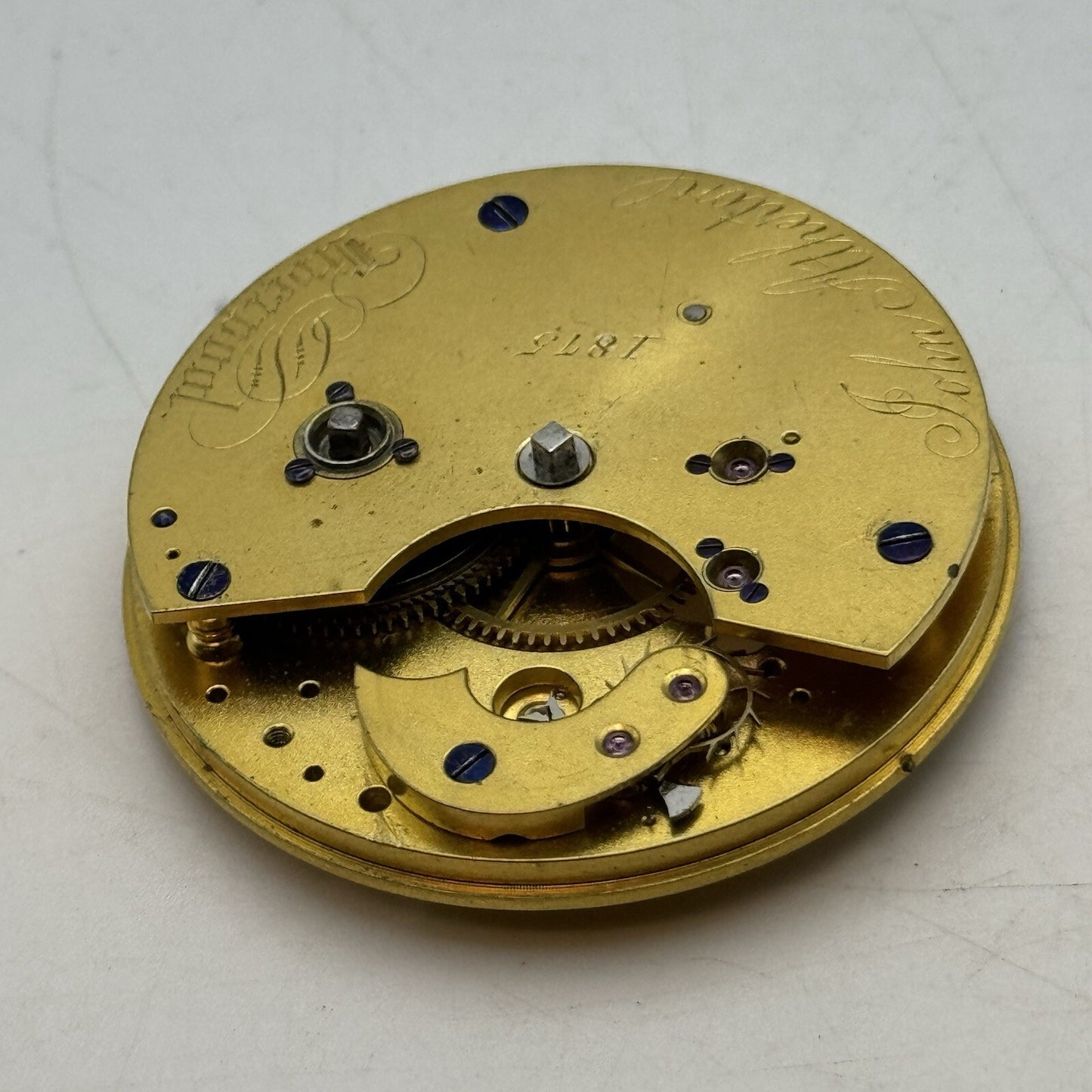 43mm Manual Wind John Atherton Liverpool Fusee Pocket Watch Movement FOR PARTS