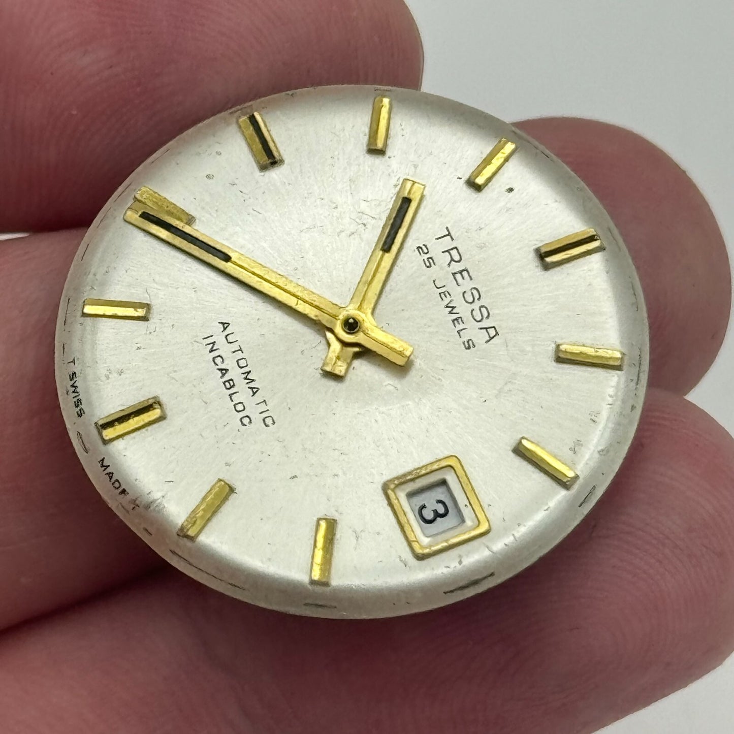 25.9mm Tressa ETA 2772 Automatic Balance Ok Watch Movement Swiss Vintage PARTS