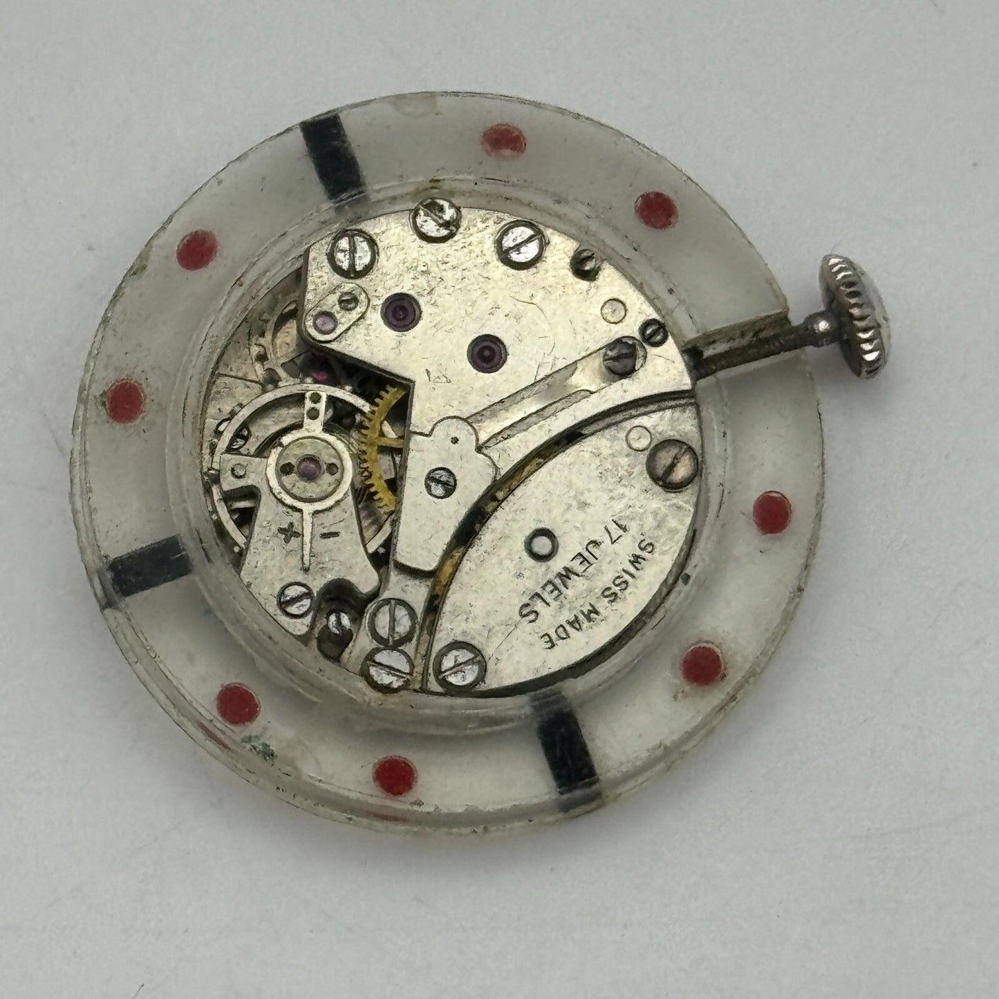28.8mm EB 1344 Swiss 17 Jewels Manual Wind Watch Movement Vintage PARTS SPARES
