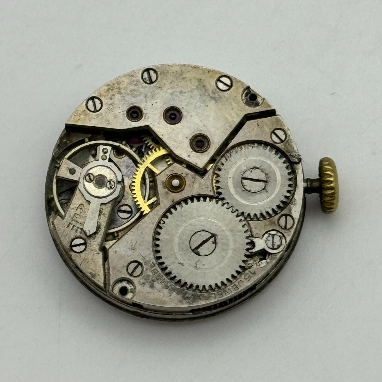 23.6mm Unidentified Balance Intact Trench Watch Movement Manual Wind Swiss PARTS