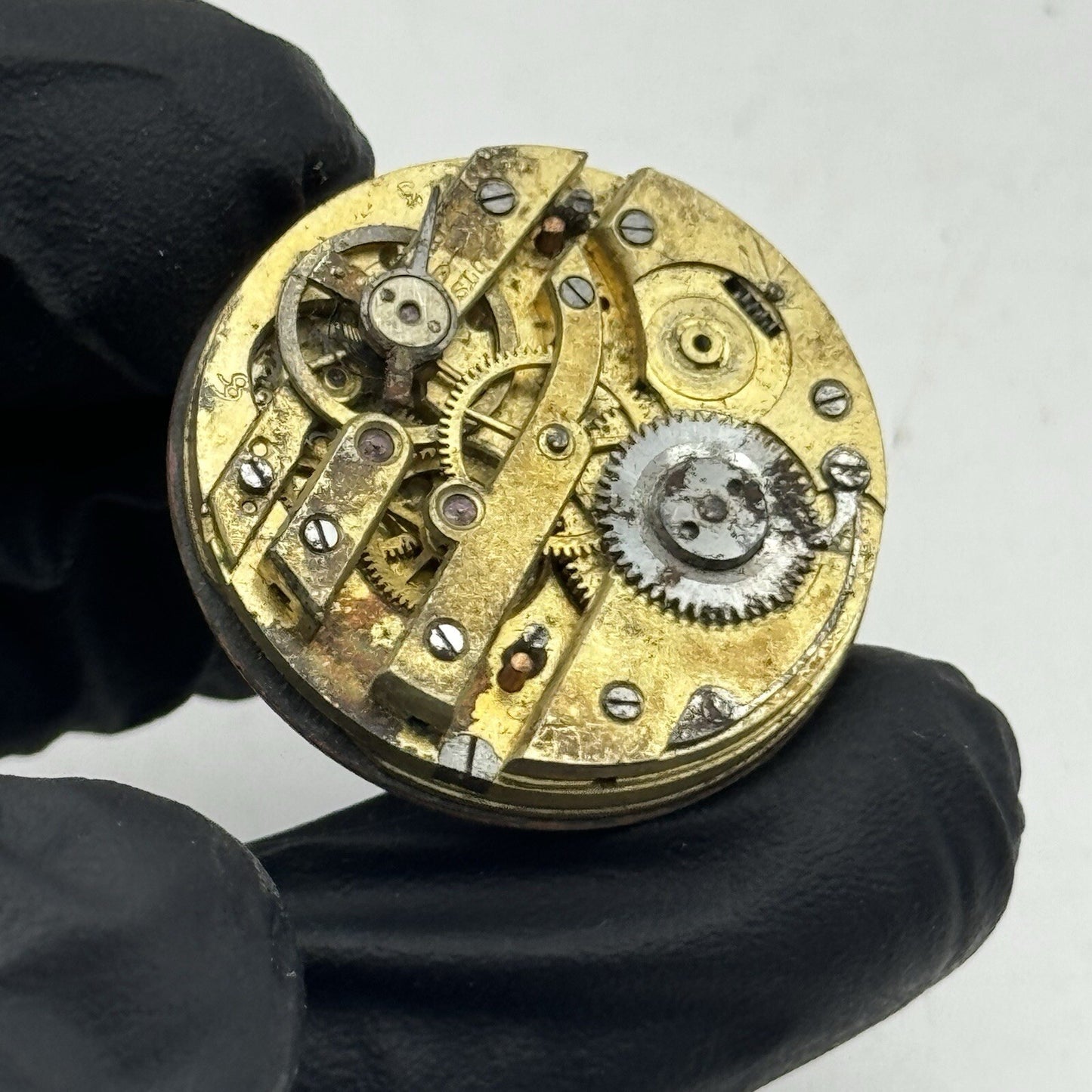 28.7mm Beautiful Quality Patterned Dial Cylinder Pocket Watch Movement FOR PARTS