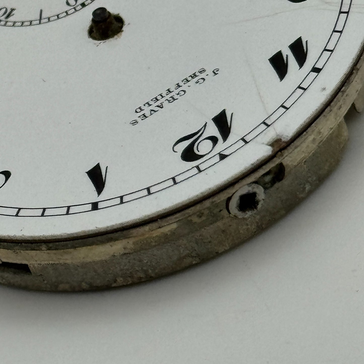 42.8mm Buren 19 35/12 Swiss Open Face J G Graves Pocket Watch Movement PARTS