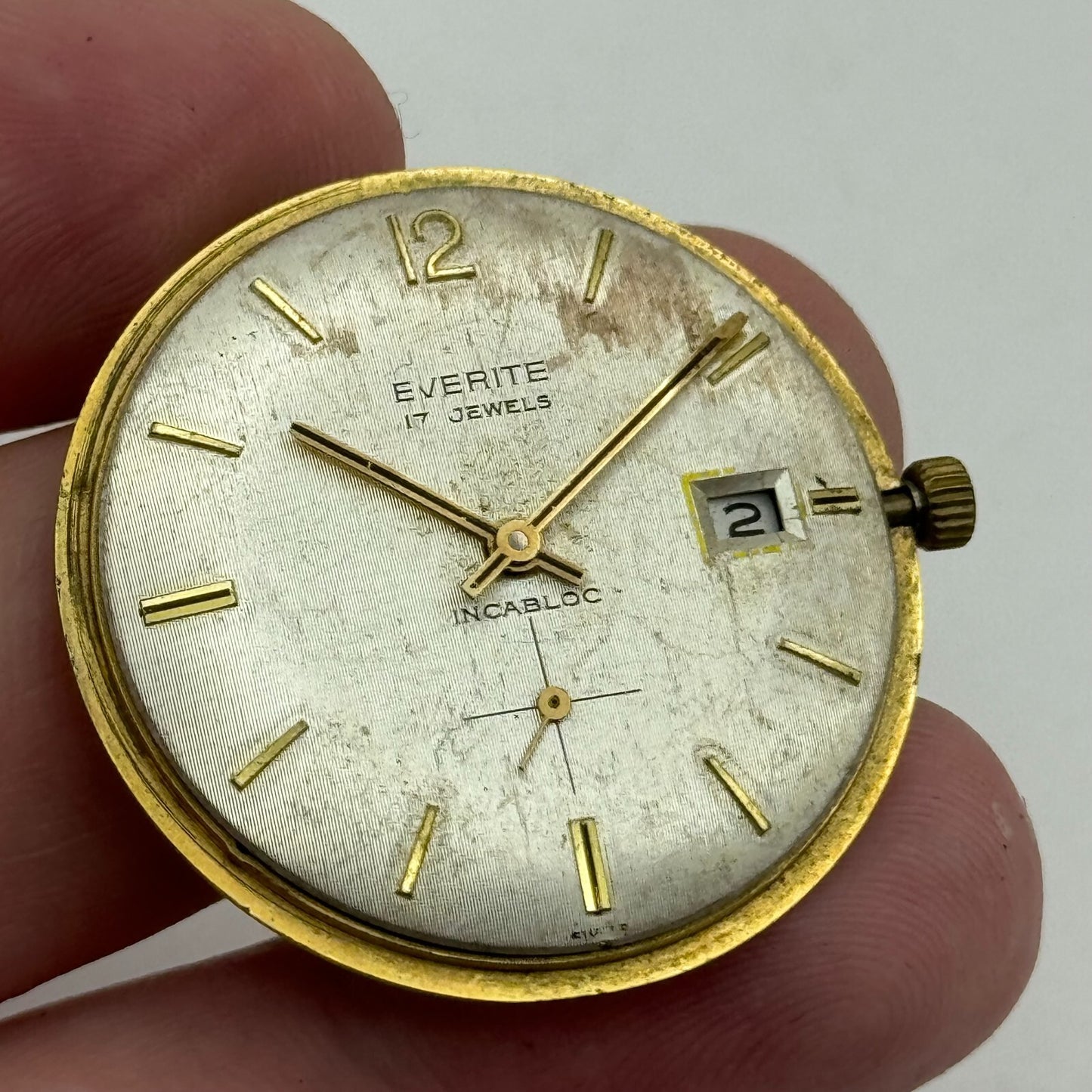 30.7mm Mens Everite FHF 82-4 Manual Wind Swiss Watch Movement PARTS REPAIR SPARE