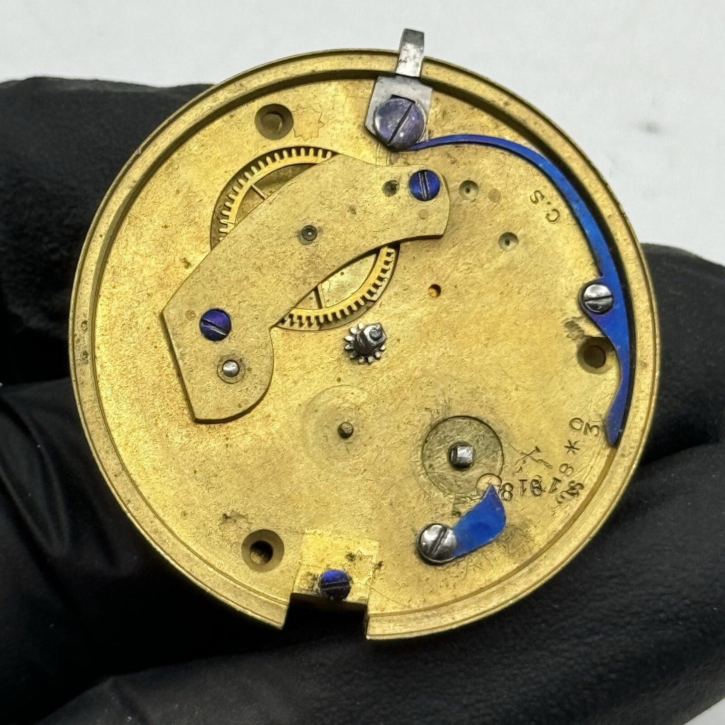 37.5mm C Mason Canterbury Fusee No Chain Pocket Watch Movement FOR PARTS