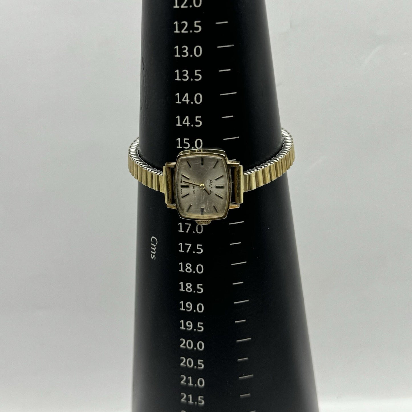 21mm WORKING Vintage Avia Art Deco Expandable Strap Ladies Cocktail Wristwatch