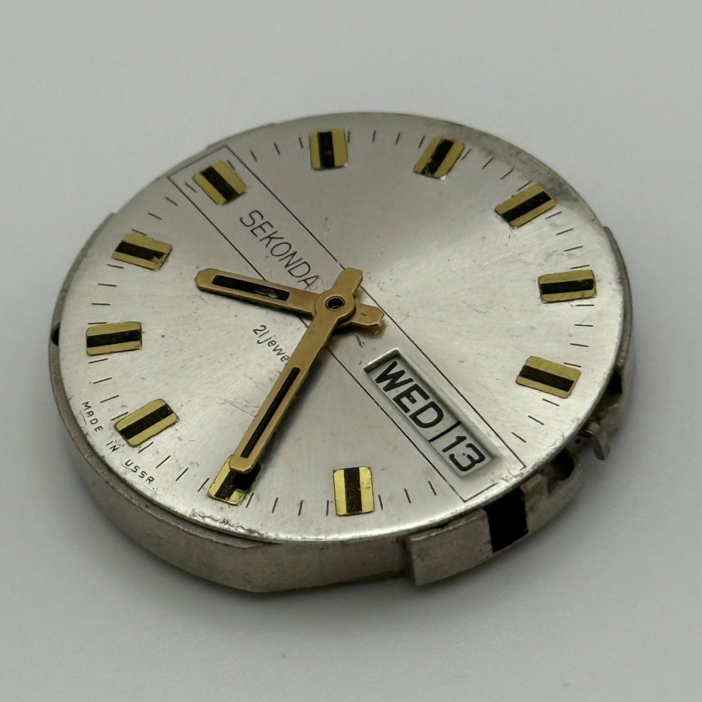 Slava 2428 Watch Movement Sekonda Day Date Manual Vintage Parts Repair 32.1mm