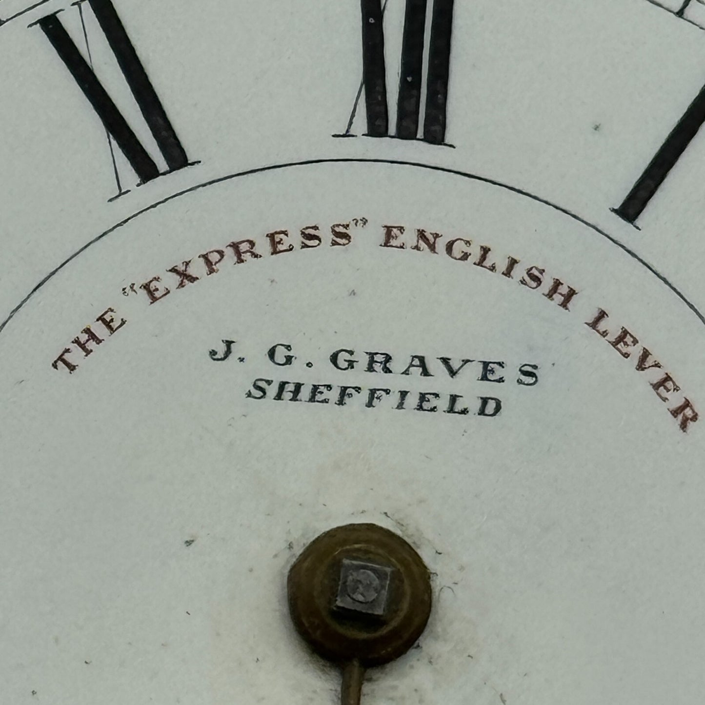 44.9mm Antique J G Graves Sheffield English Express Lever Pocket Watch Movement