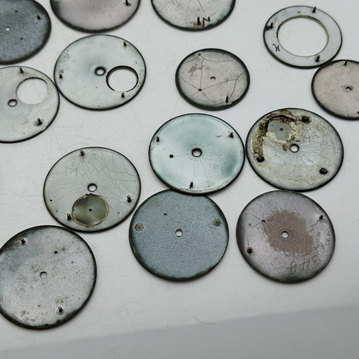 Large Job Lot Of 30- 40 X Pocket Watch Dials Only Spares / Repairs Watchmakers