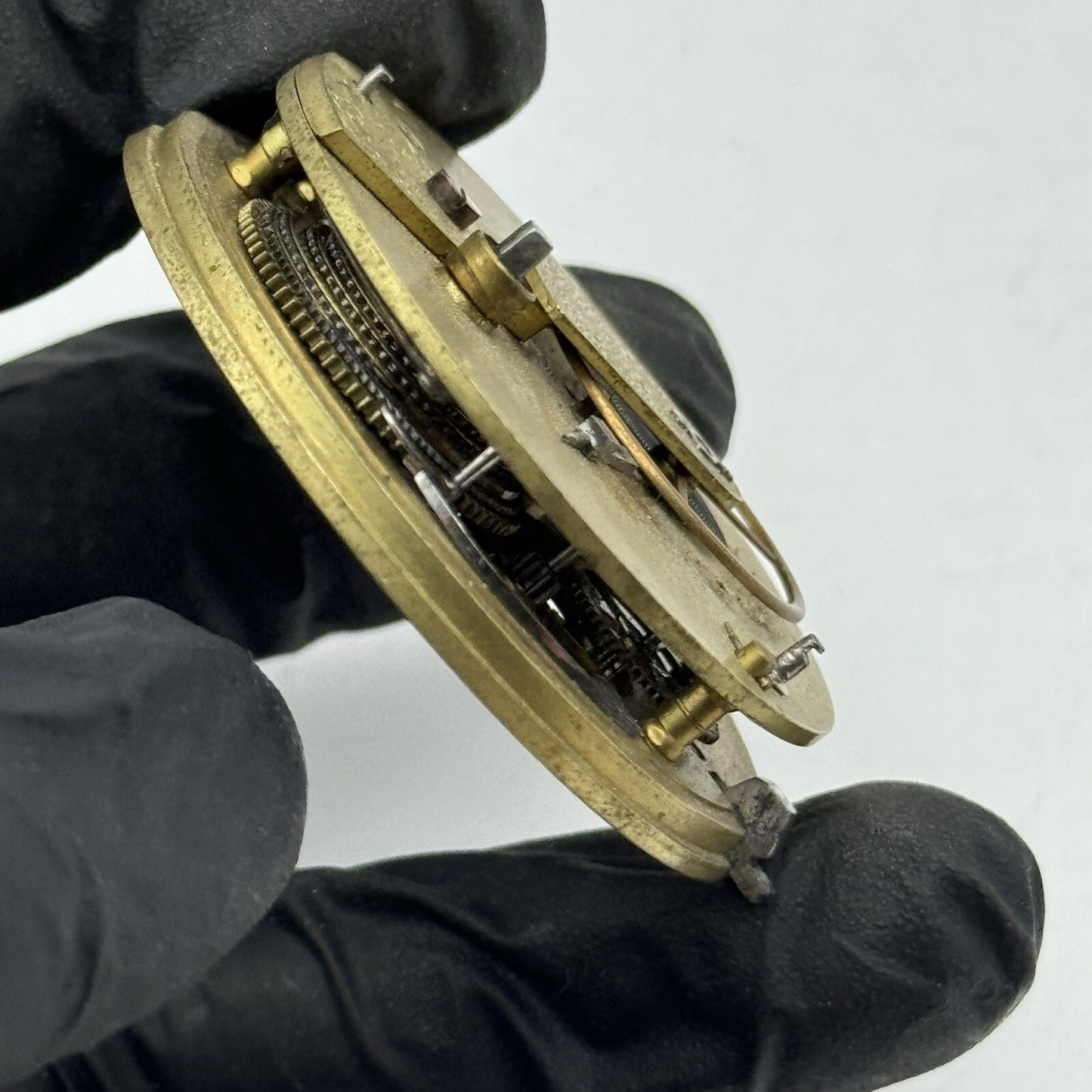 48.1mm Unidentified Fusee Chain Antique Pocket Watch Movement Parts Repair