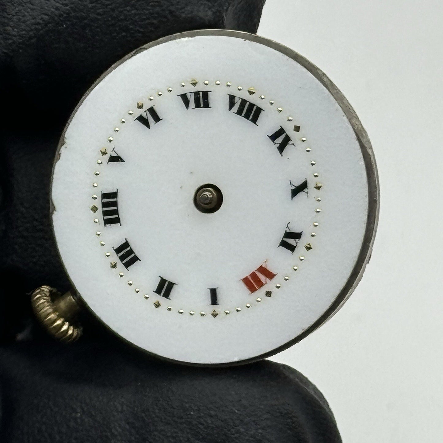 23.6mm Military Dial Swiss Watch Movement Hands Crown Parts Repair Restore