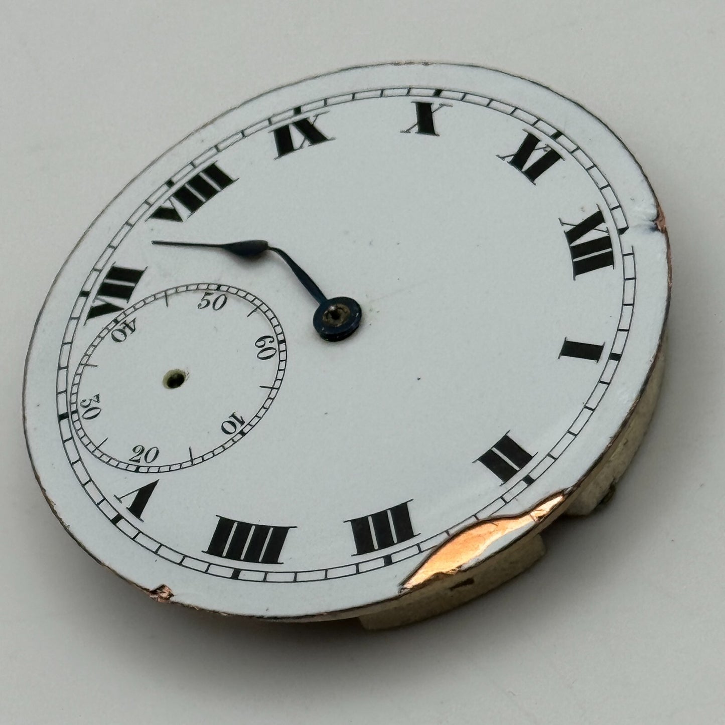 42.5mm Vintage Swiss Open Face Balance Intact Pocket Watch Movement PARTS SPARES