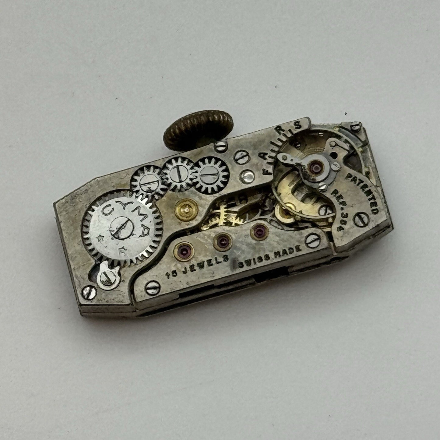 10mm Ladies Cyma Ref 354 Tank Wristwatch Movement Balance Intact Parts Repair