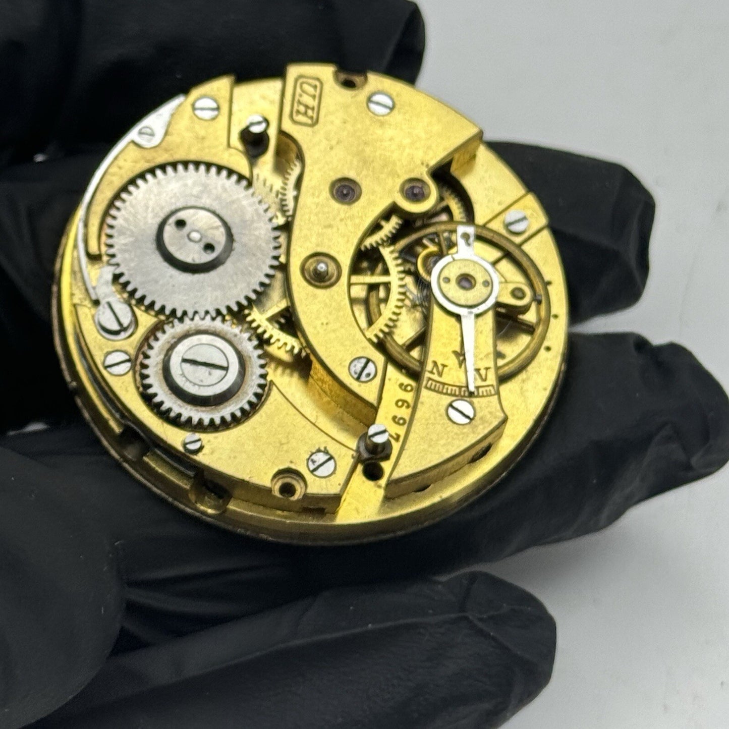 41.4mm Union Horlogere U H Pocket Watch Movement Dial FOR PARTS Restore