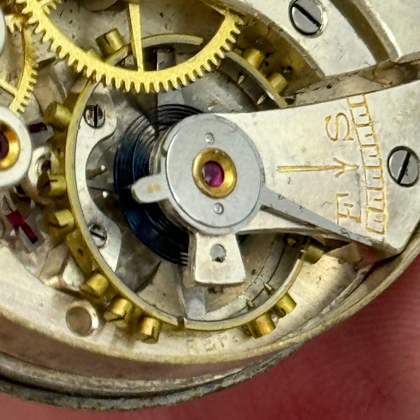 43mm Cyma Ref 919 Tavannes 15 Jewels Open Face Swiss Pocket Watch Movement PARTS
