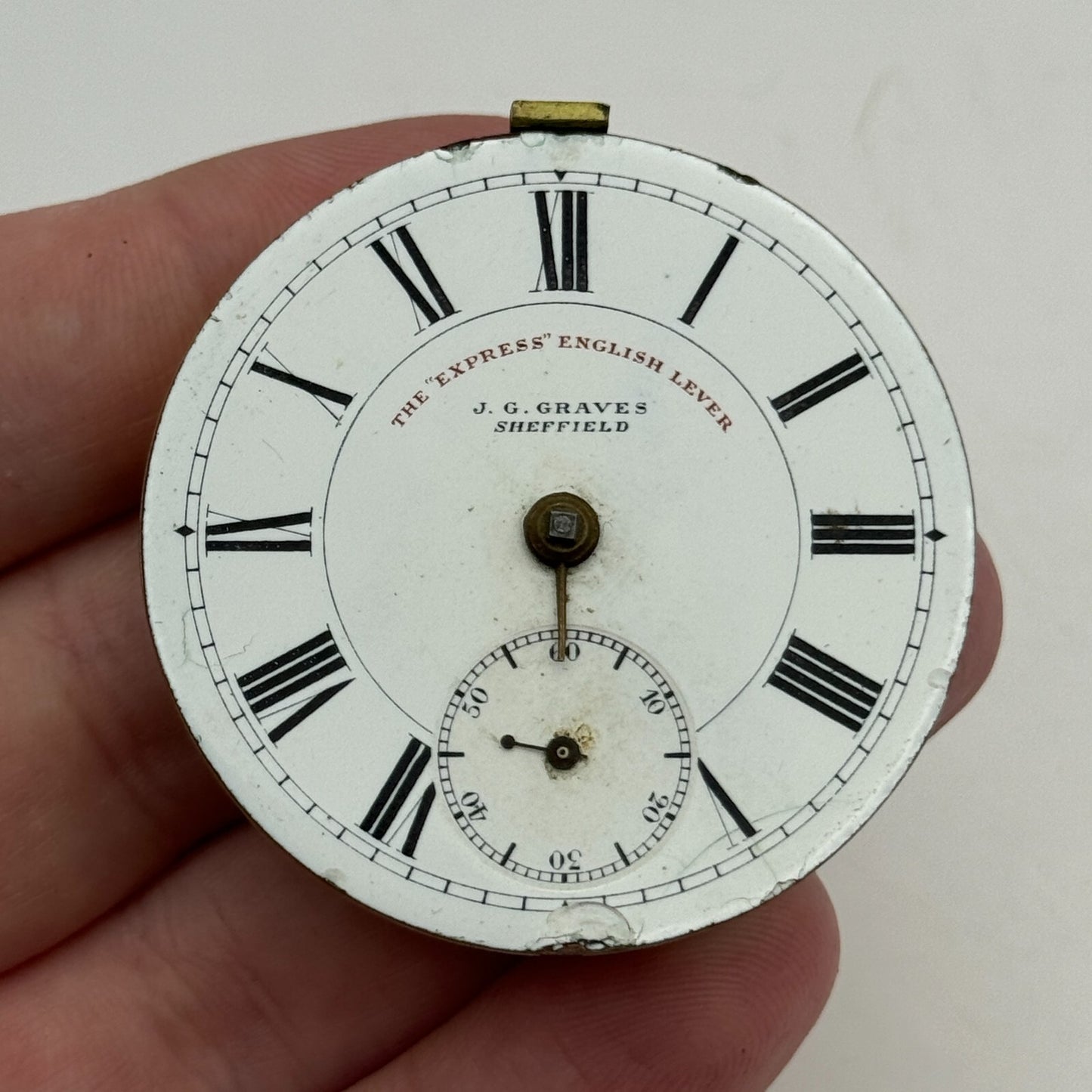 44.9mm Antique J G Graves Sheffield English Express Lever Pocket Watch Movement