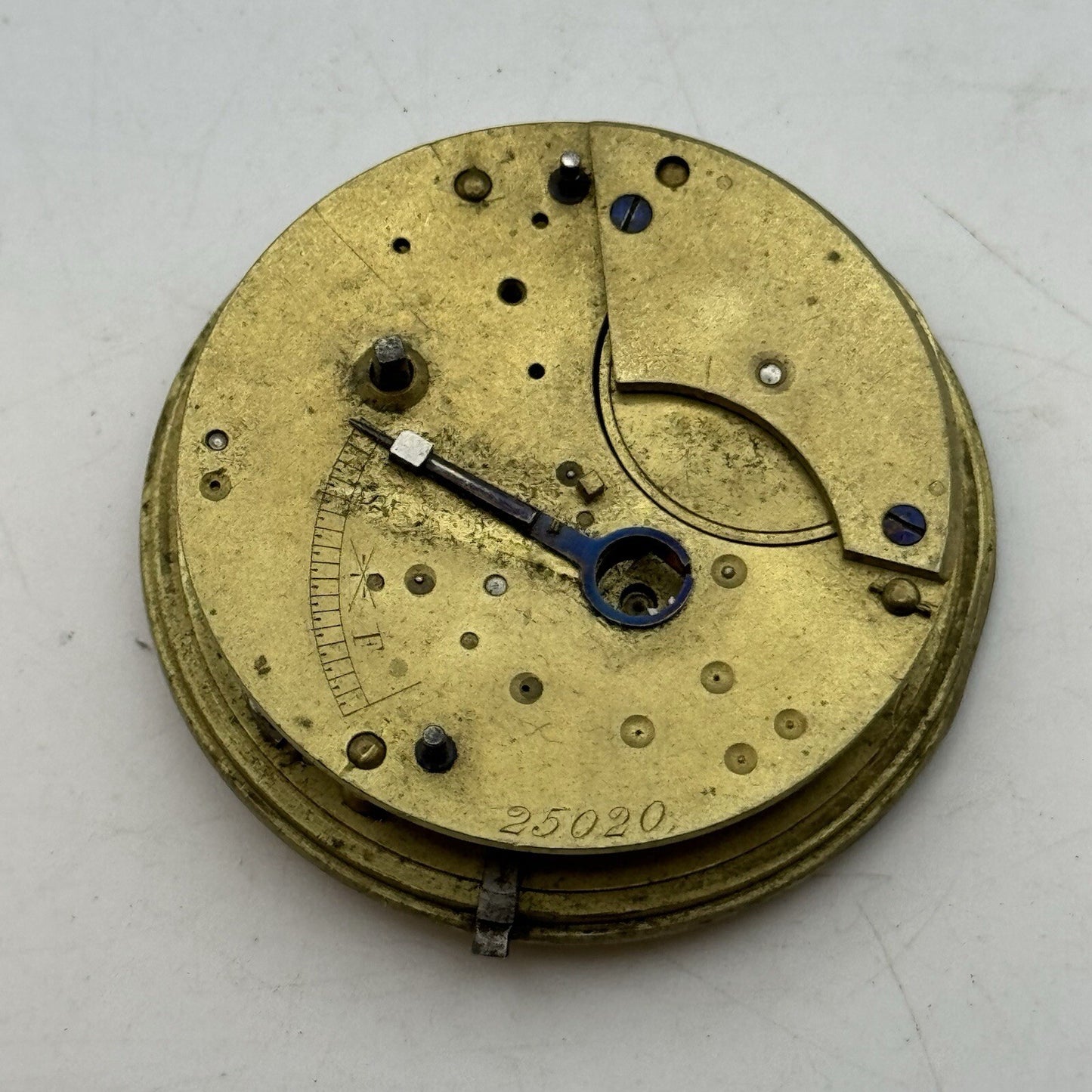 46.7mm Manual Wind Unidentified Fusee No Chain Pocket Watch Movement FOR PARTS