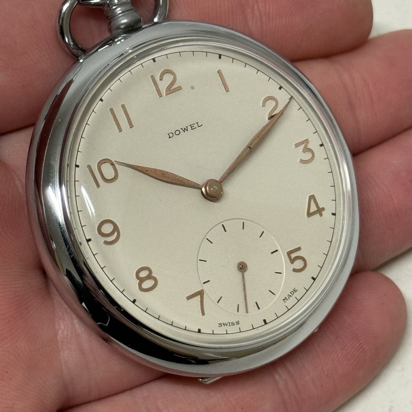 50mm Vintage Dowel NEW OLD STOCK Open Face Sub Seconds Pocket Watch TO SERVICE