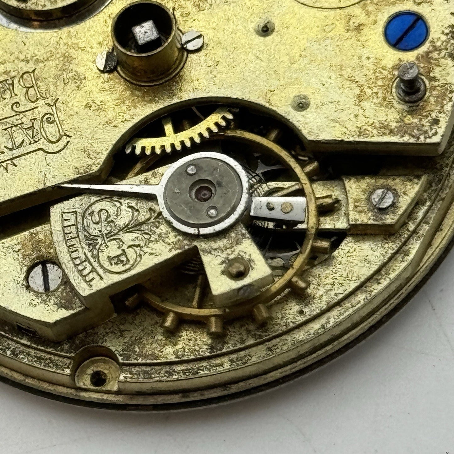 43.4mm H Samuel Patent Balance Pocket Watch Movement Parts Repair Restoration