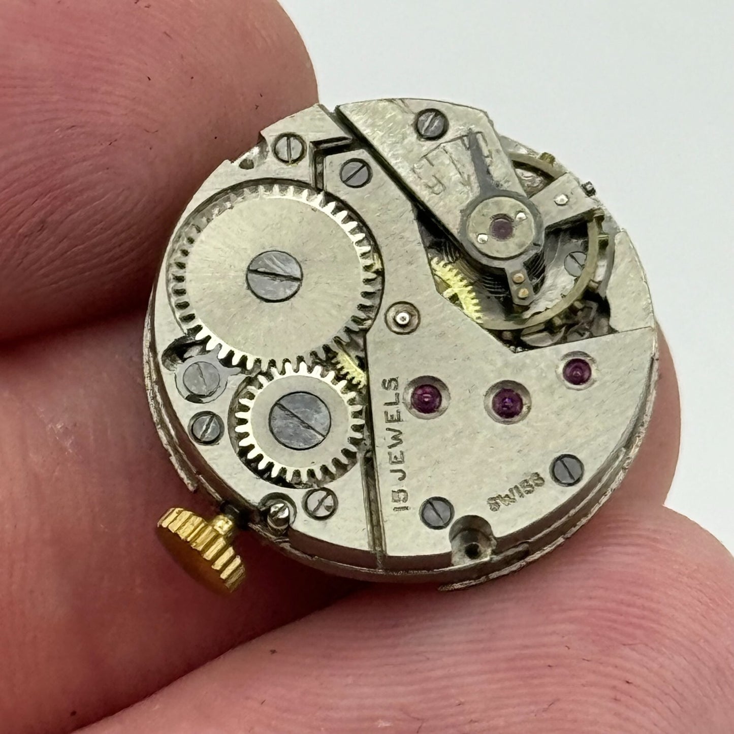 19.6mm Ladies Avia Derby D40 Manual Wind 15 Jewels Watch Movement PARTS SPARES
