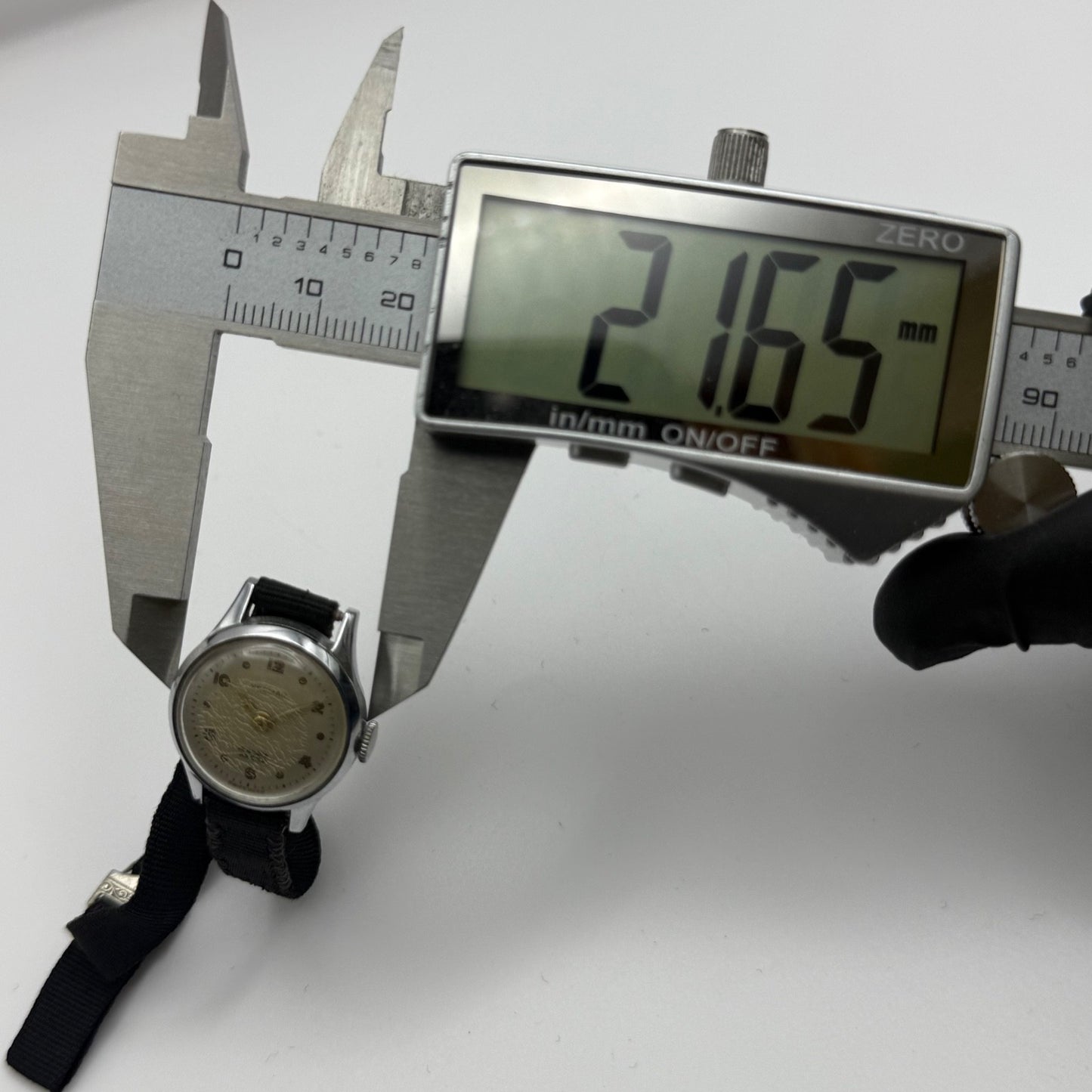 21mm Vintage Yeoman 15 Rubis Ladies Art Deco Fabric Strap Manual Watch PARTS