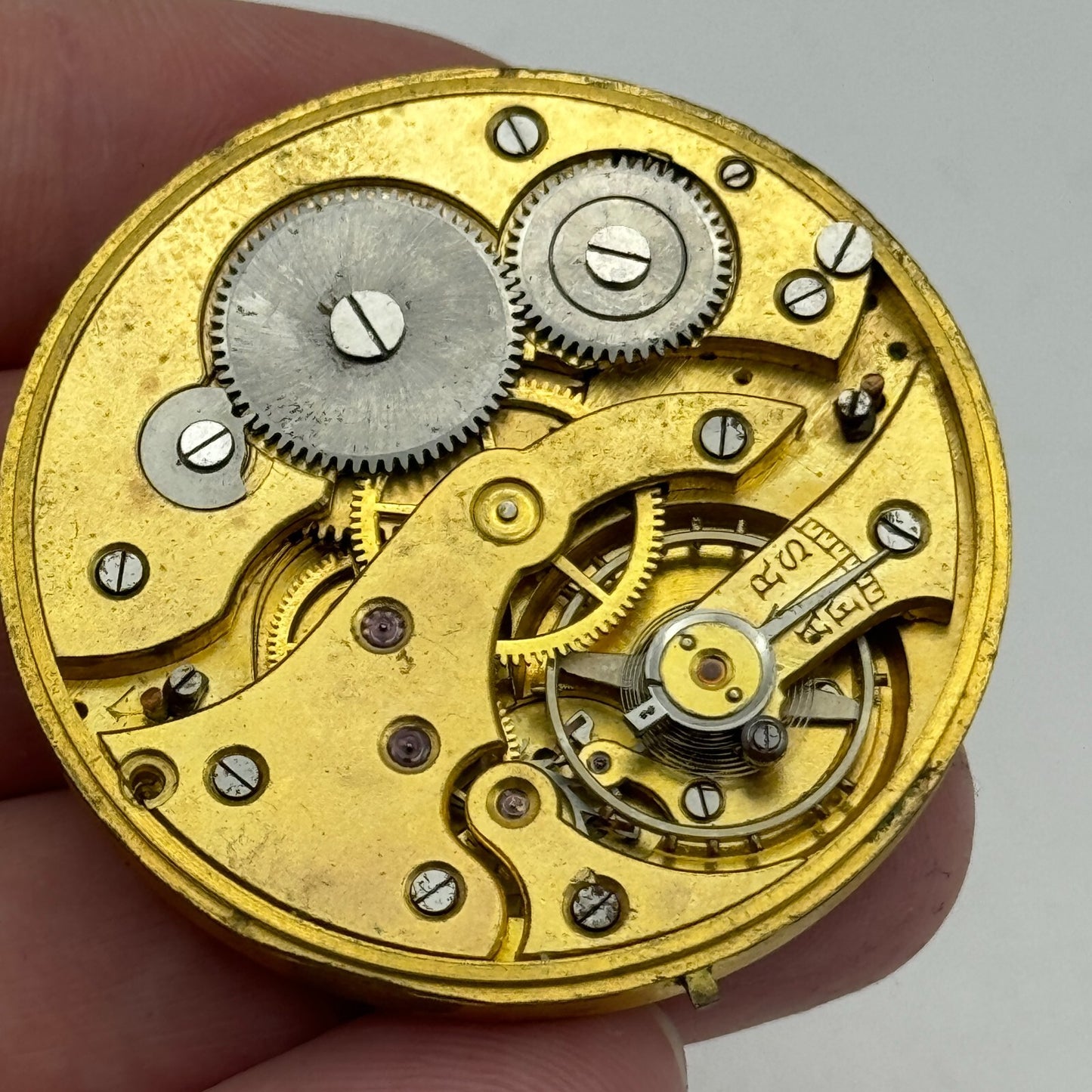 42.9mm Unidentified Open Face Sub Seconds Swiss Pocket Watch Movement PARTS