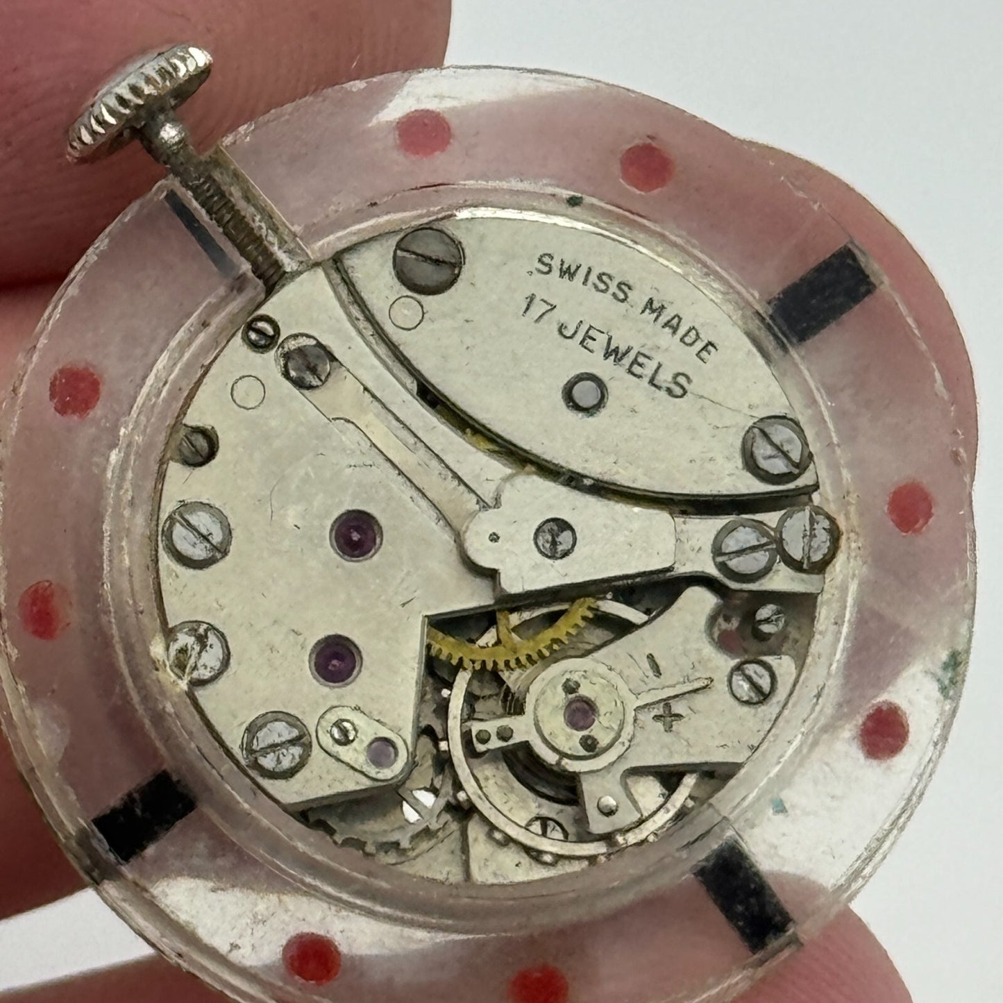 28.8mm EB 1344 Swiss 17 Jewels Manual Wind Watch Movement Vintage PARTS SPARES