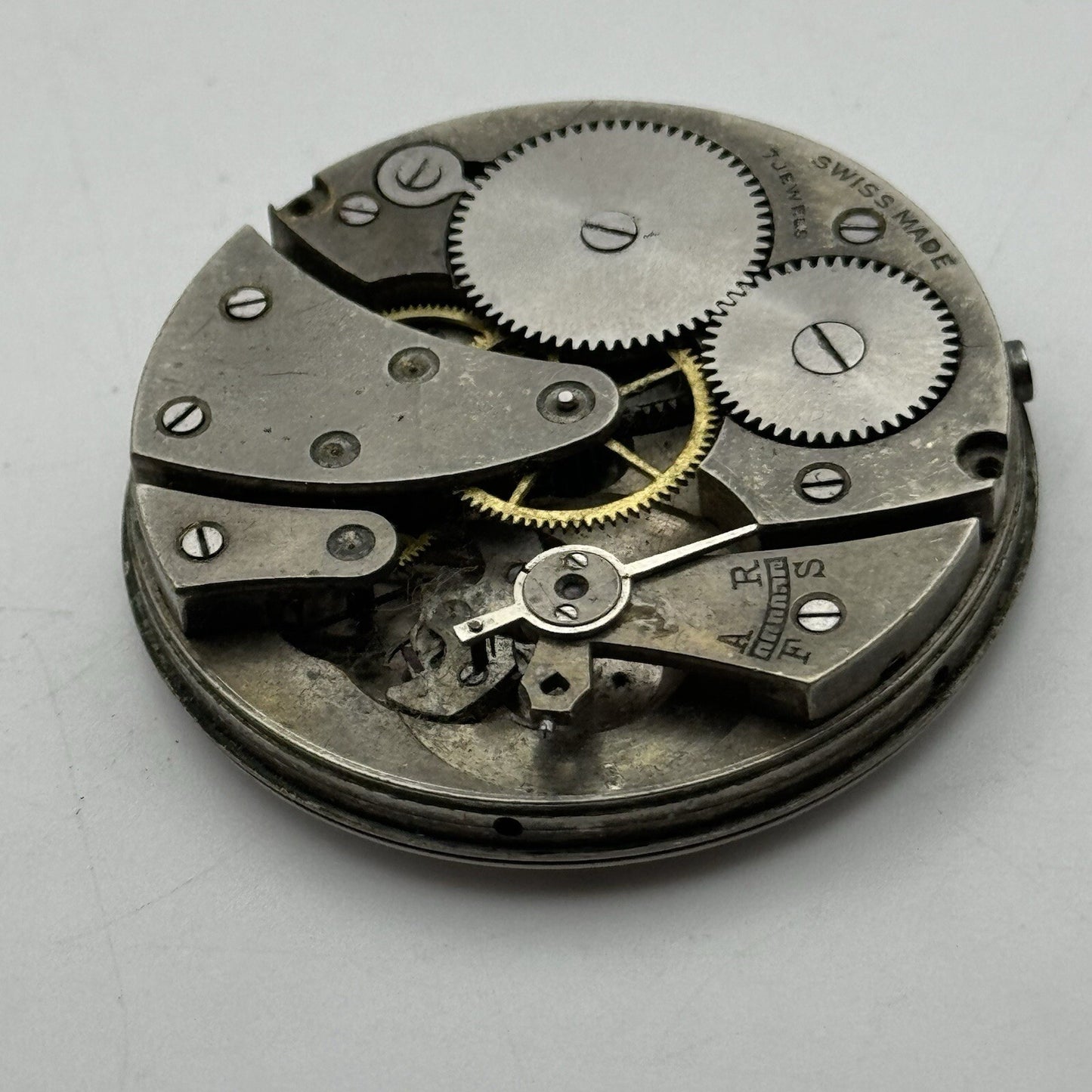 42.9mm Manual Wind Federal Porcelain Dial Pocket Watch Movement FOR PARTS